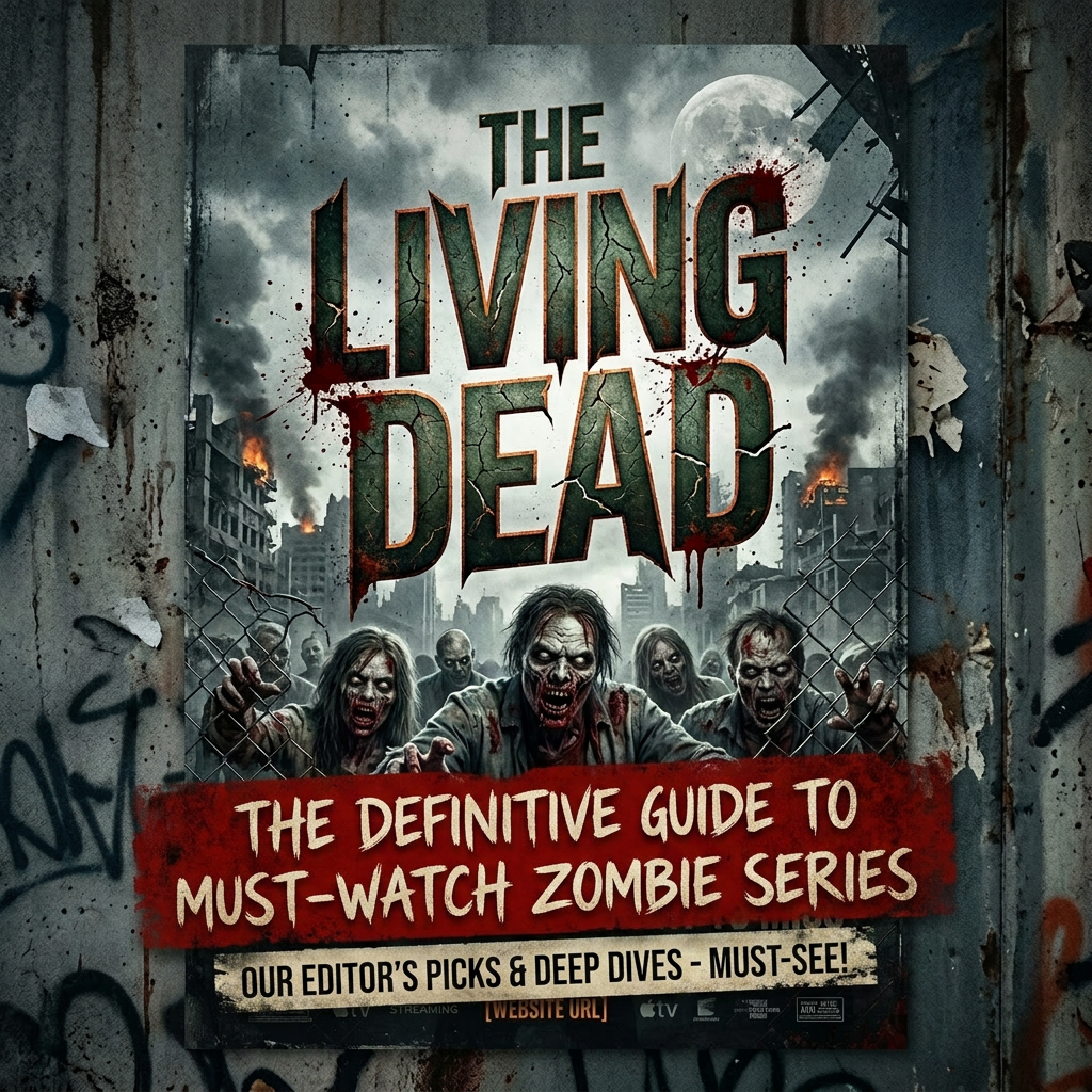 Poster for The Living Dead featuring zombies and guide text